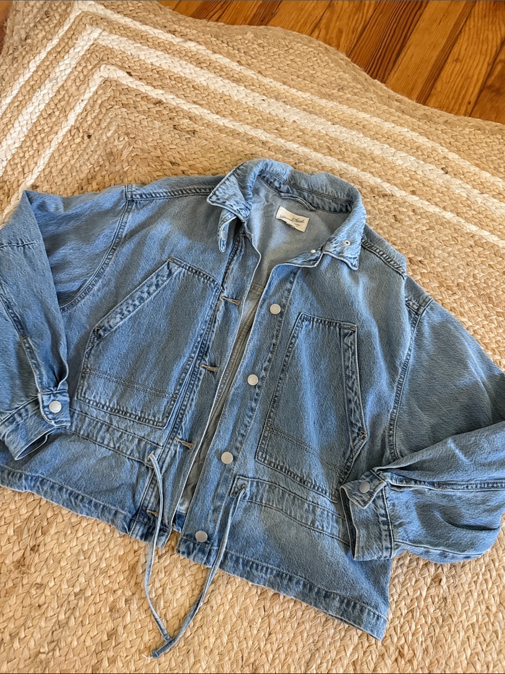 Universal Thread Light Blue Denim Drawstring Jacket